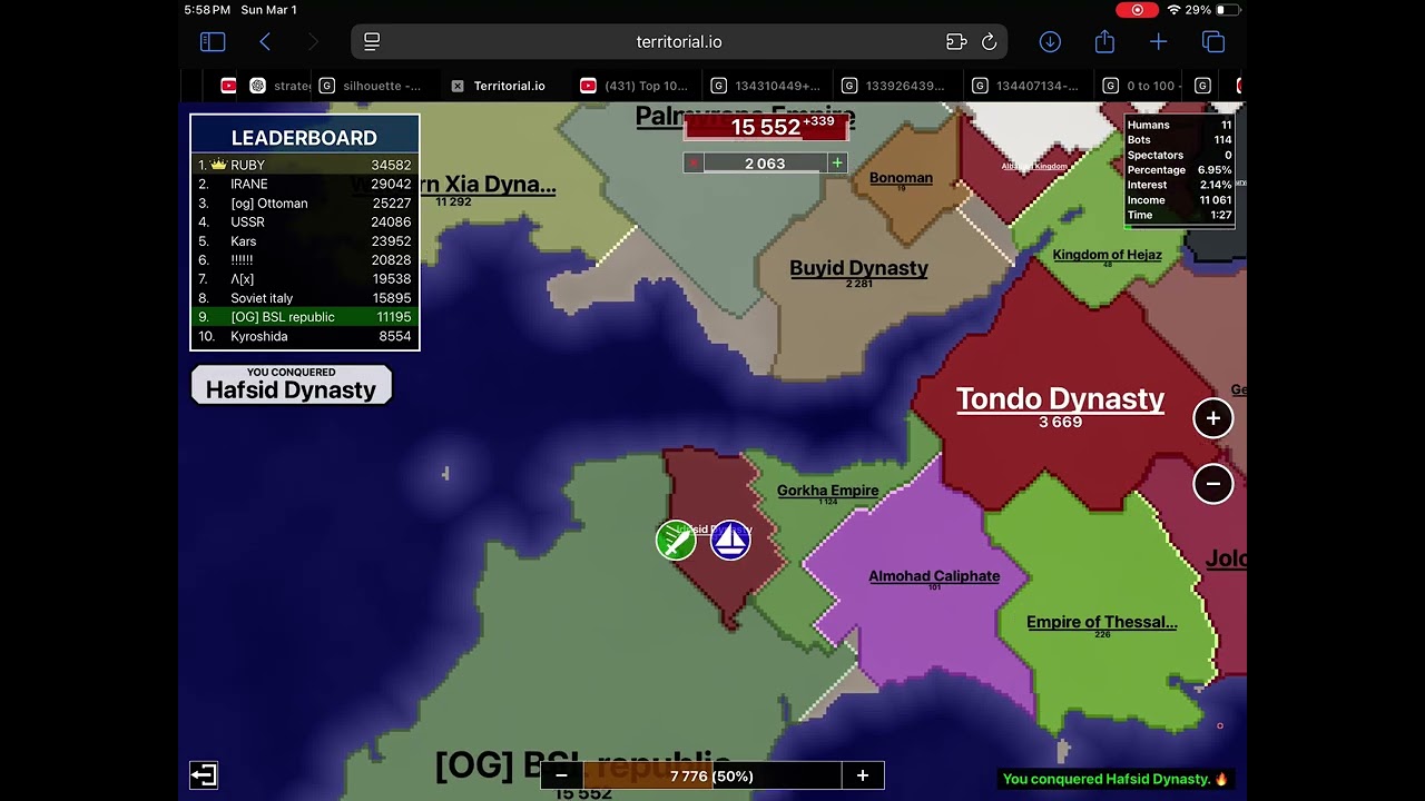 British isles: 16 player free for all battle (they ganged up on me)