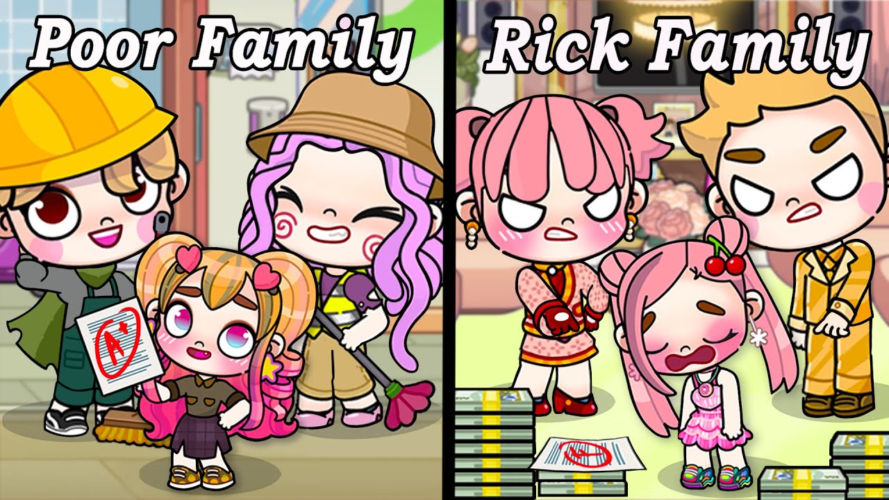 Poor Family But Happy And Rich Family But Sad | Sad Story | Avatar World | Pazu Games