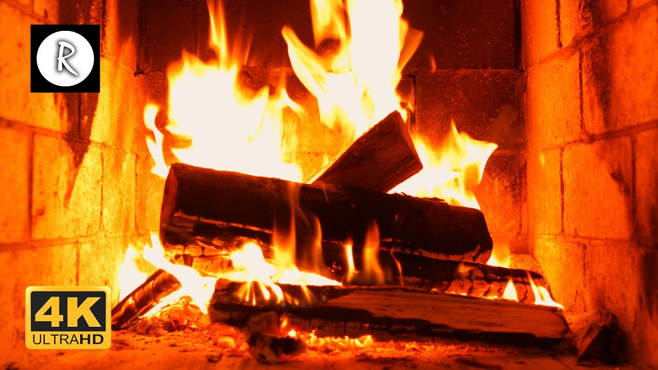 😴🔥❄ Crackling Fire & Blizzard Storm Sounds Outside | 10 Hours for Insomnia, Sleep, Relaxation, Spa