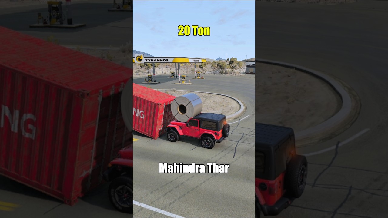 Indian Car 🚗 vs 20 Ton Steel Coil 💥 | BeamNG.drive Crash Test!