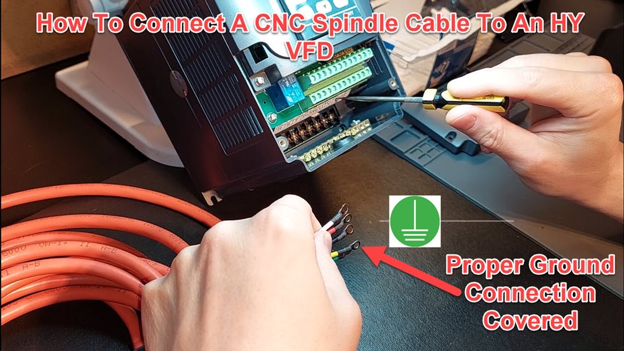 How To Connect A CNC  Spindle Cable To An HY VFD...