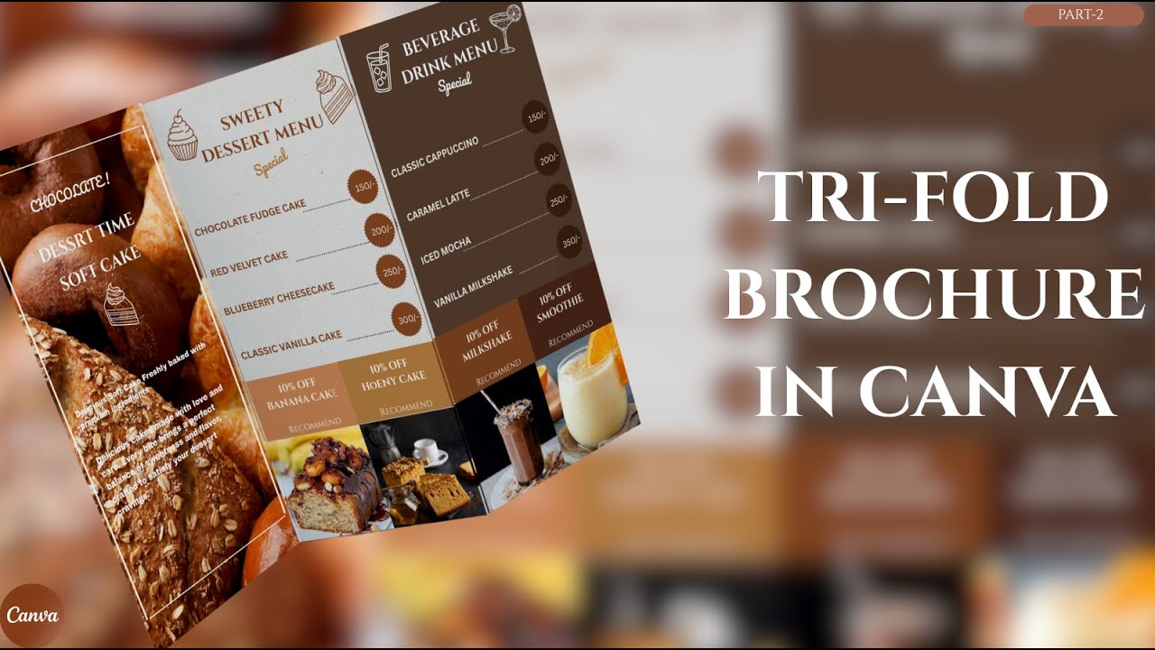 Complete Tri-Fold Bakery Brochure in Canva | Menu & Offers Design (Part 2)