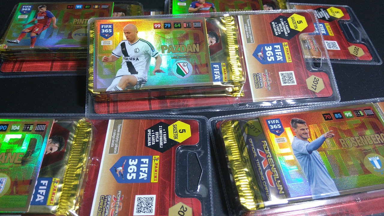 BLISTERKI PANINI FIFA 365 2017 Z NAJNOWSZYMI LIMITKAMI