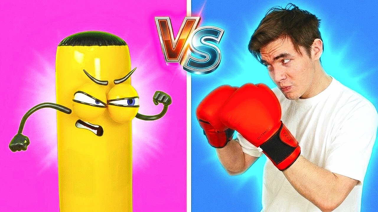 Real boxer VS. World’s angriest inflatable 🥊💥 Funny stories