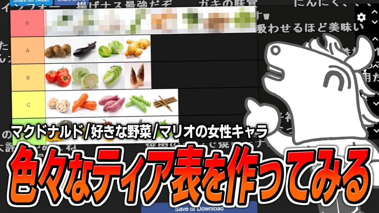 【賛否両論】『マクドナルド』『野菜』『マリオキャラ』のTier表でかつてないほど荒れるバトラ枠＋おまけ【2025/05/12】