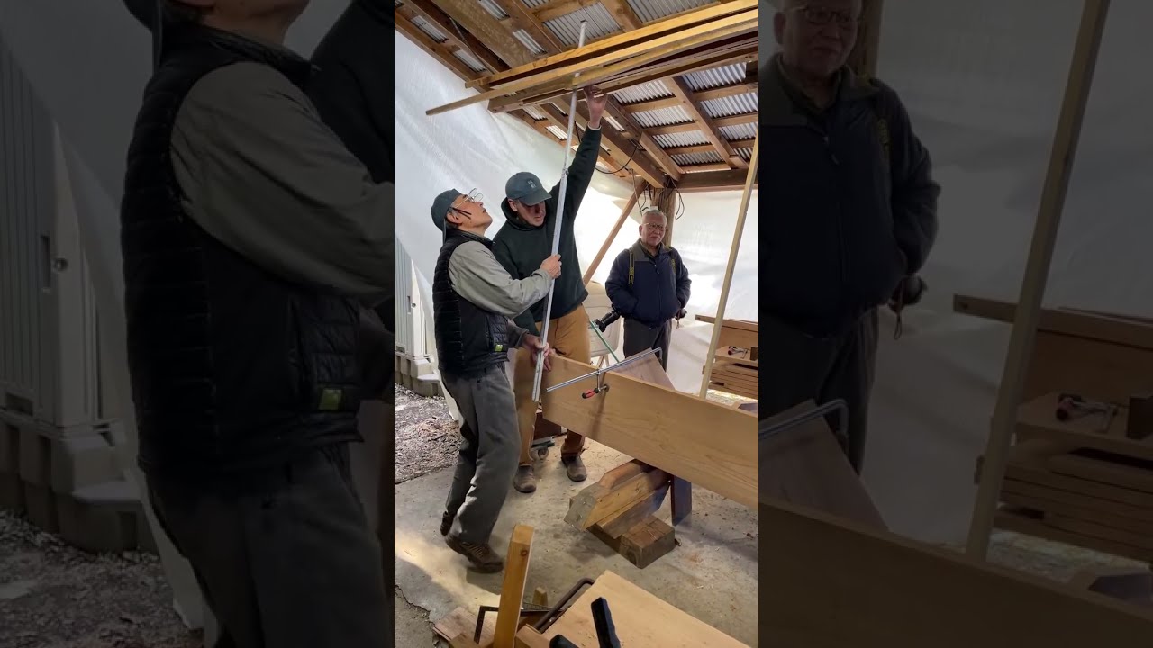 Traditional Japanese wooden cormorant fishing boat building - live! #miyoshi #hiroshima #japan 