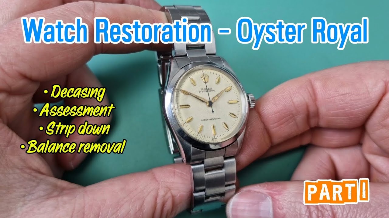 Сломанная балансировочная рейка - реставрация часов Rolex Oyster Royal. 