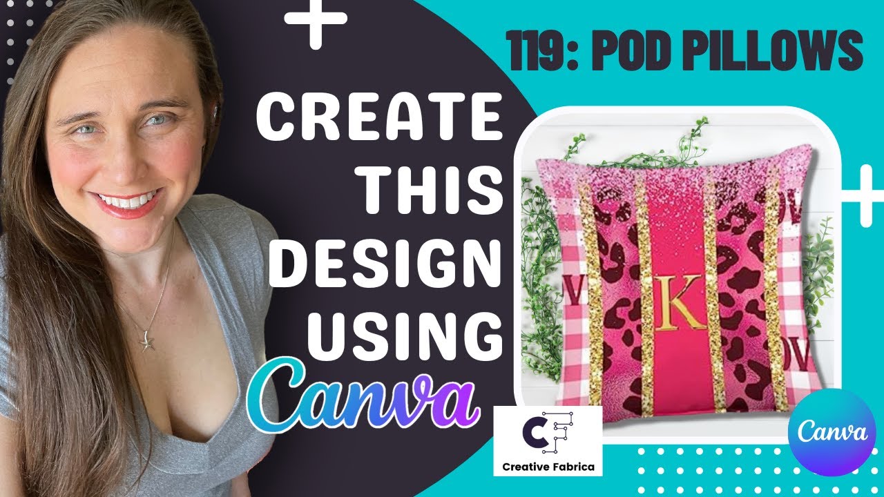 Make Money Selling All Over Print Monogram Pillows Using Canva and Free Creative Fabrica Graphics