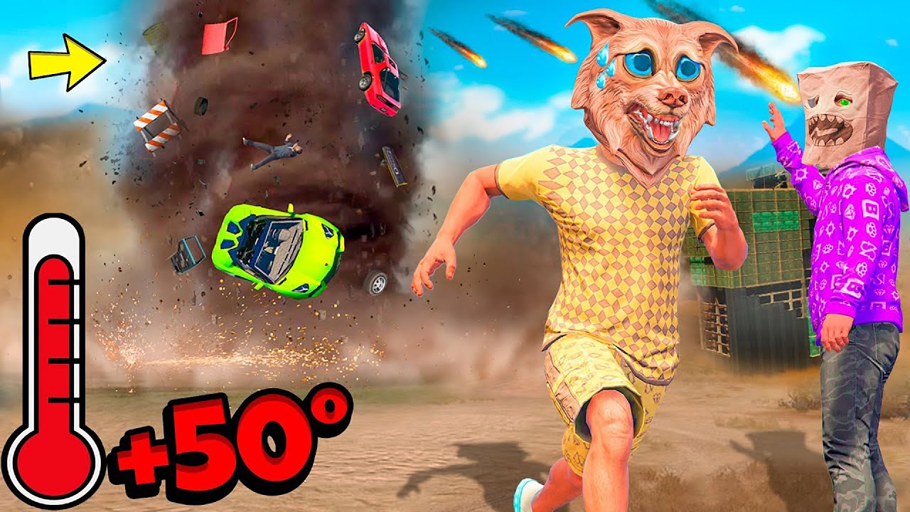 Mi amigo y yo sobrevivimos al calor ! ¿Cómo sobrevivir al fin del mundo? - DESAFIOS EN GTA ONLINE