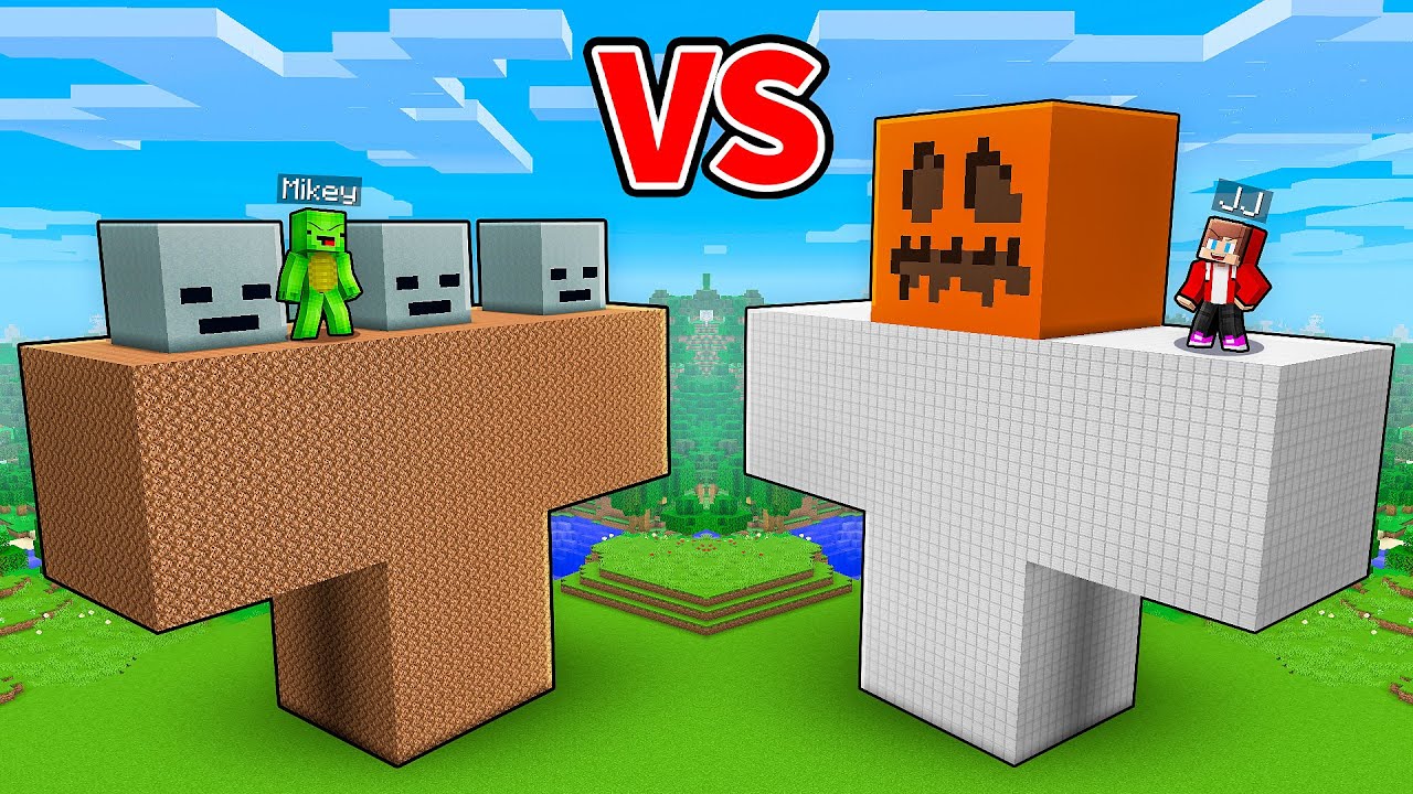 JJ and Mikey: WITHER vs GOLEM GIANT BATTLE in Minecraft - Maizen