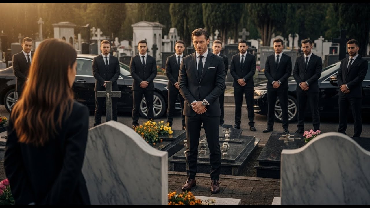 Znalazła dziesięciu mężczyzn w czarnych garniturach otaczających grób ojca… szef mafii tam był....