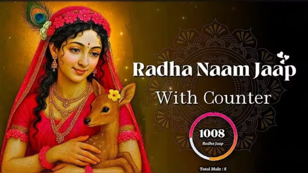 🌺Shri Radha Jaap With time Counter I| RadhaDhun Il jaap 1008 baar #radhanaam #radharadha 