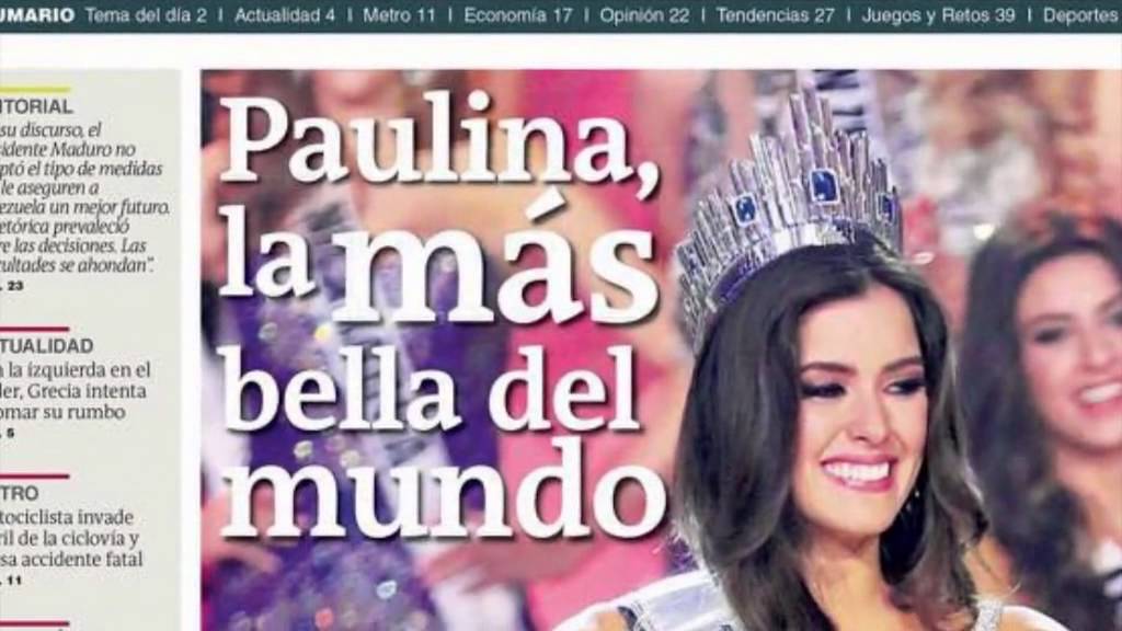 Celebración de Colombia por el triunfo de Miss Universo; Paulina Vega
