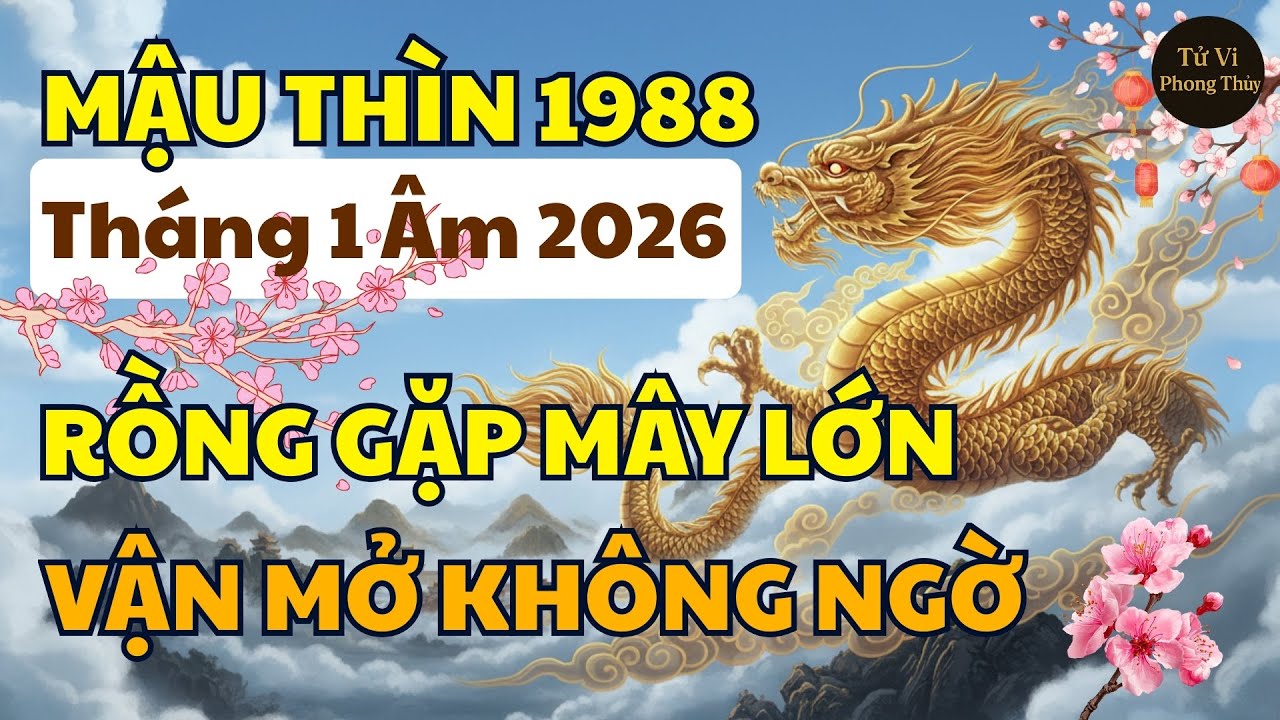🐉 Mậu Thìn 1988 Tháng 1 Âm 2026: Rồng Vươn Mình Gặp Mây Lớn – Quý Nhân Chỉ Lối, Khai Xuân Đại Cát