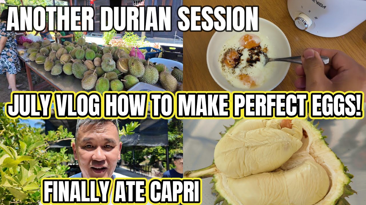 Cooking & Durian Vlog! Easy way to make perfect half-boiled eggs. I finally eat Capri and Ang Hae!