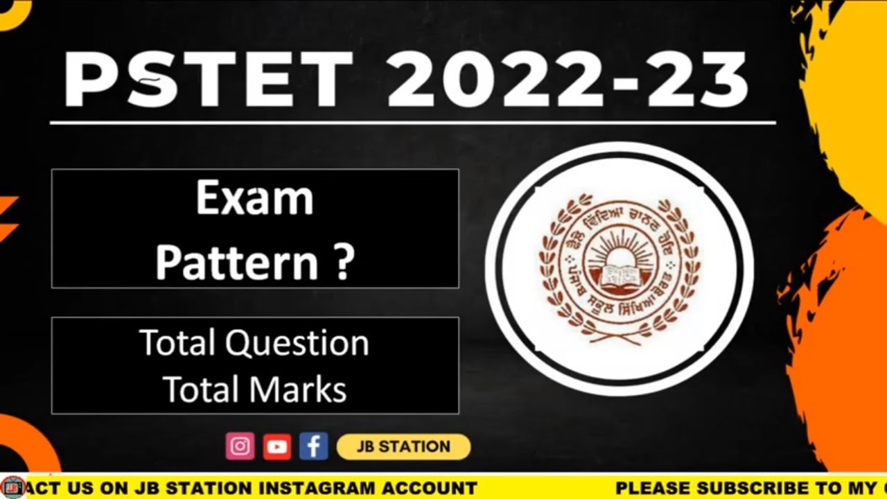 PSTET 2022-23 EXAM PATTERN