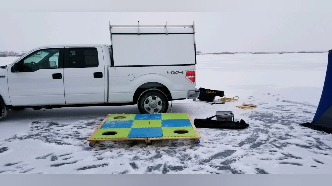 Mobile floor for Ice Fishing pop up tent