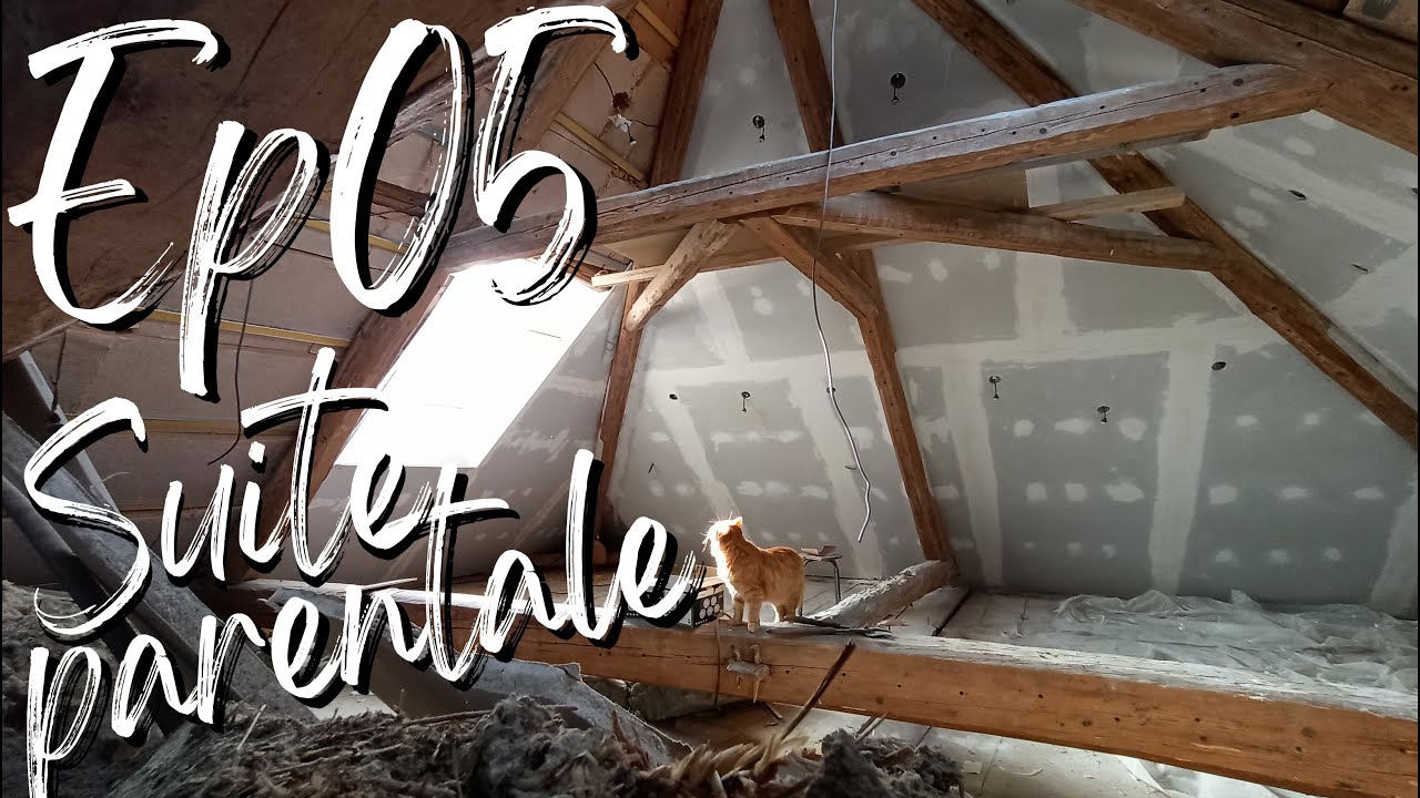 Ep05 - Galère placo sous charpente + habillage Velux // La Grange en Rénovation