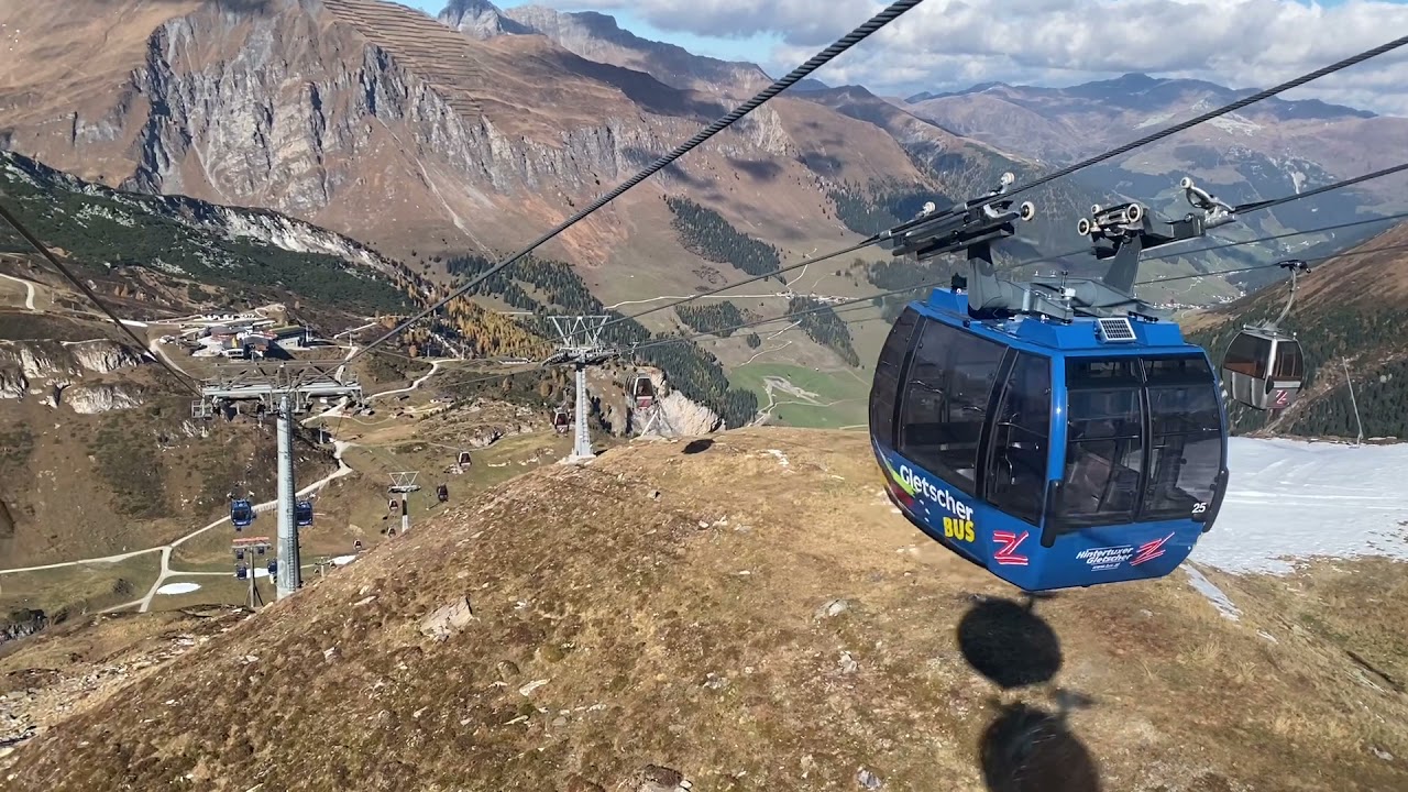 Seilbahn Hintertuxer Gletscher Zillertal Abfahrt ins Tal Gletscherbus 1-3 Ganzer Film