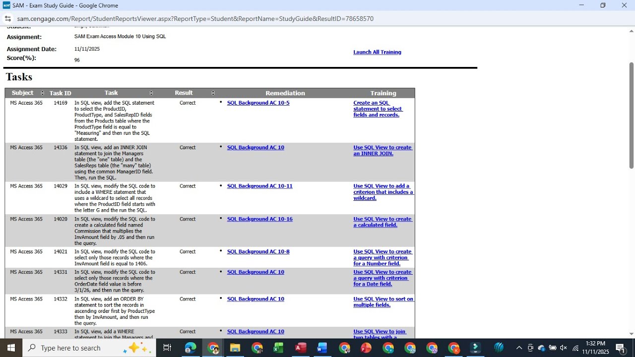 SAM Exam Access Module 10 Using SQL | SAM_Exam_Access_Module_10_Using_SQL