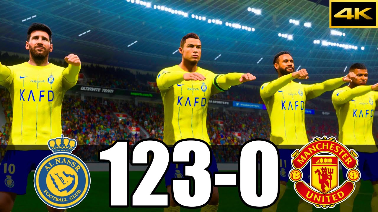 FIFA 24 | RONALDO, MESSI, MBAPPE, NEYMAR, ALL STARS | AL NASSR 123 -0 MANCHESTER UNITED