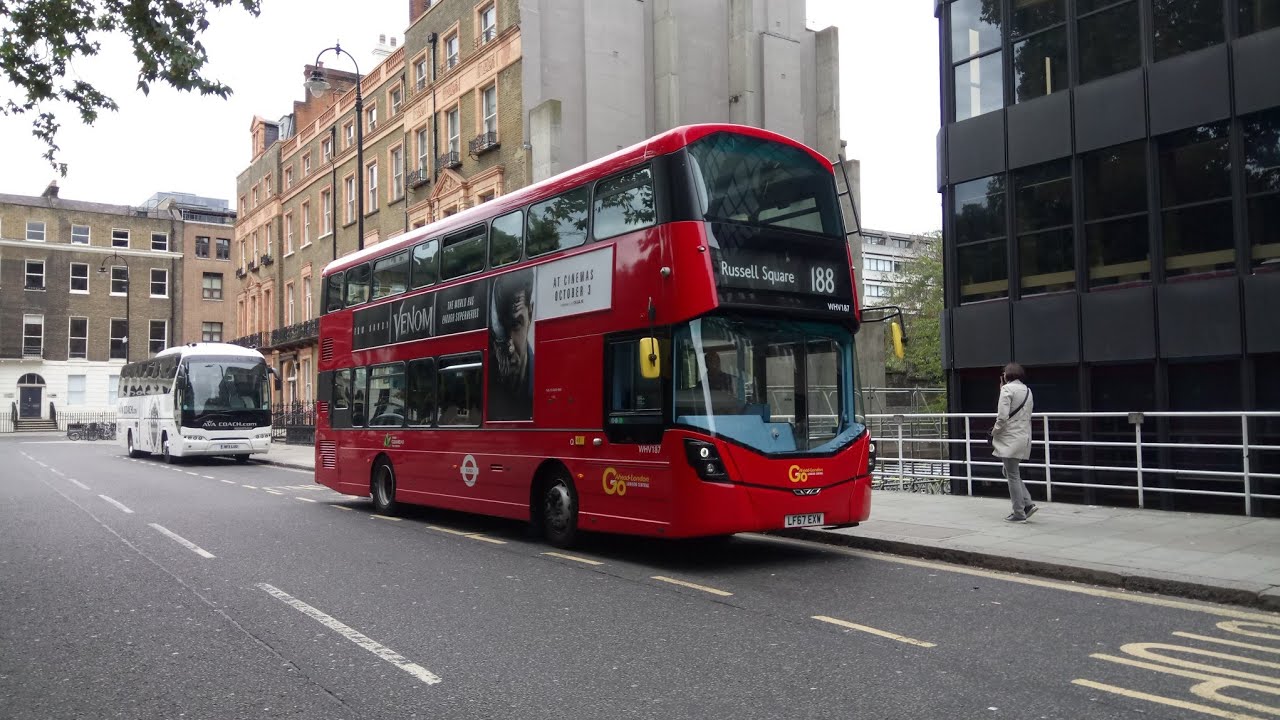 Full Journey on the Route 188 (WHV187 LF67EXW) Volvo B5LH/Wright Eclipse Gemini 3 Go-Ahead London