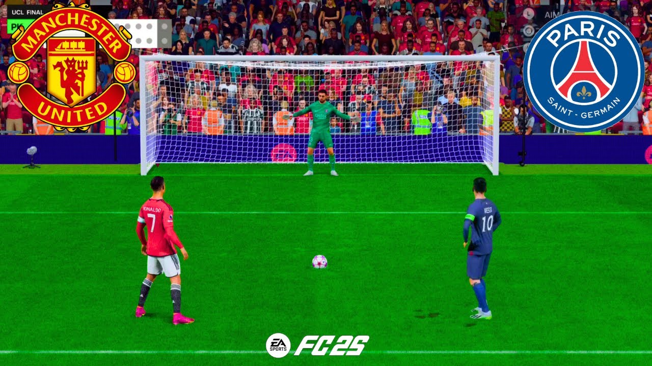 RONALDO VS MESSI ! MANCHESTER UNITED VS PSG ! FIFA 24 ! PENALTY SHOOTOUT ! FINAL