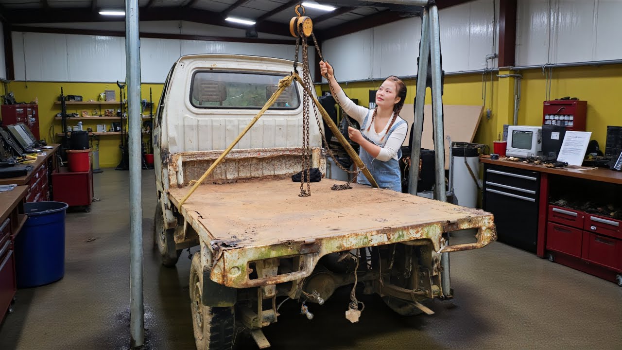 Genius girl repairs and restores tractor trailer part 1