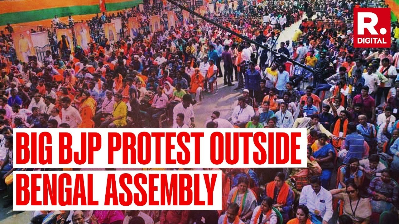 Massive Protest Erupts Outside West Bengal Assembly Over Suspension Of BJP's Suvendu Adhikari