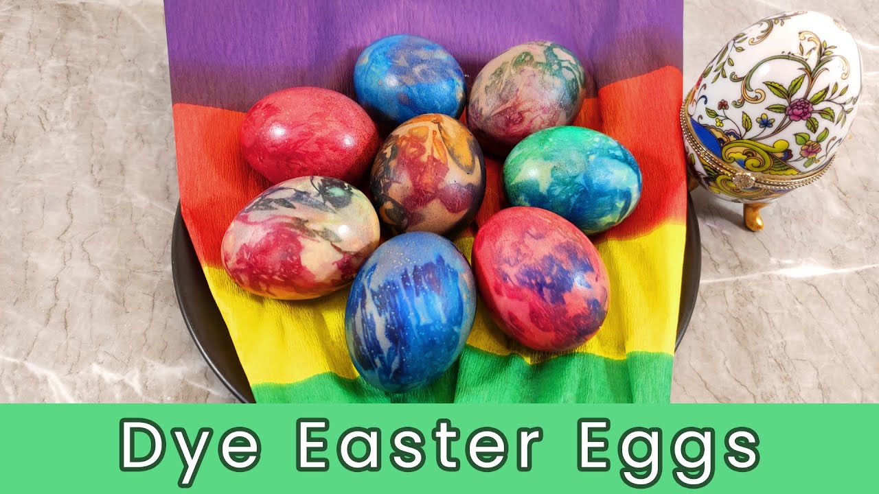 Dye EASTER EGGS with Crepe Paper 🐤 Easy Coloring, Beautiful patterns 🥚 Farbanje jaja krep papirom
