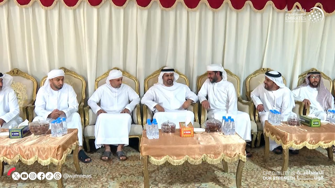 ذياب بن محمد بن زايد يقدم واجب العزاء في وفاة راشد الهادفي الكتبي