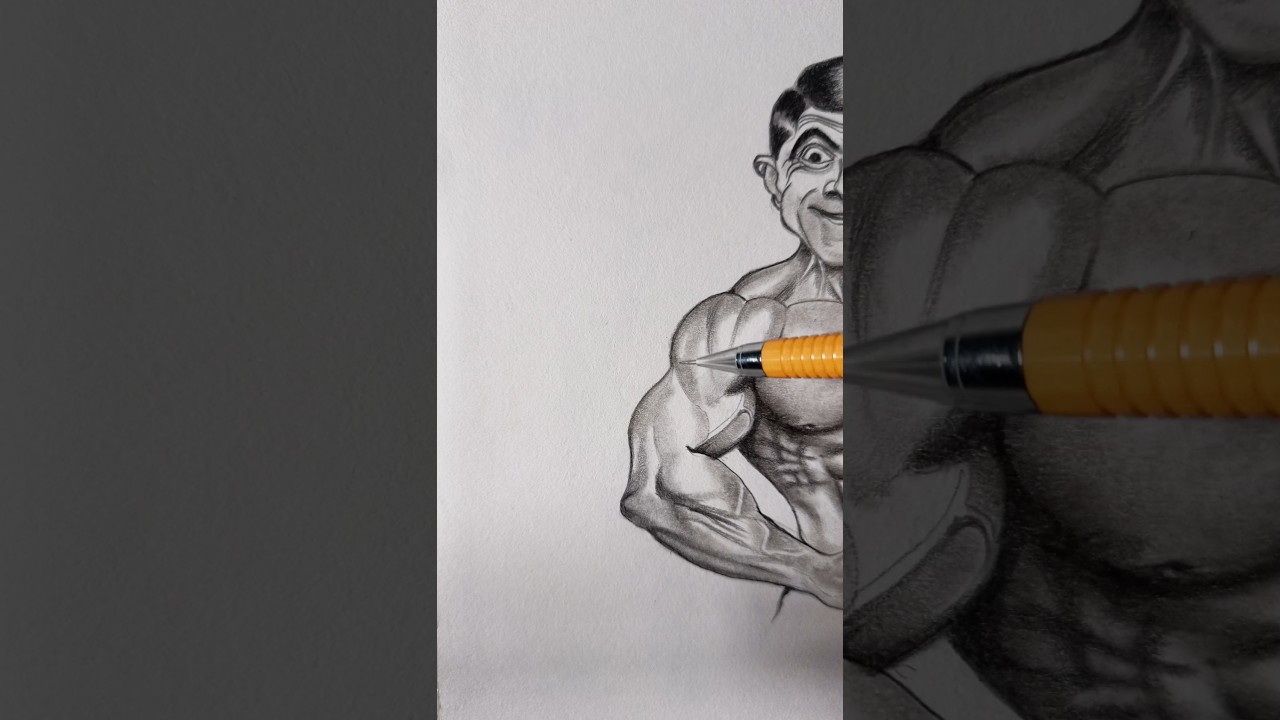 Mr Bean Body Transformation 💪😱🤯 #drawing #shorts #youtubeshorts #viral #@ArtwithBir_9