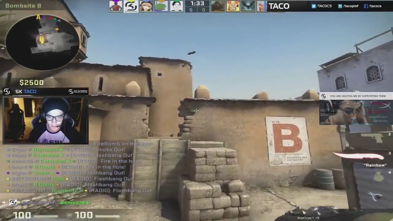 SK TACO SMURFING ON MGE MM ON THE DUST 2 - 2018