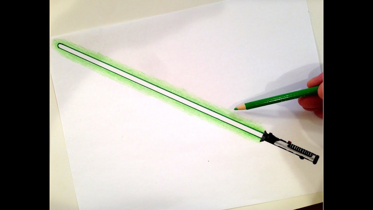 How to Draw Qui-Gon Jinn Lightsaber