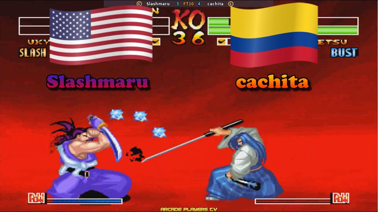 Samurai Shodown IV ➤ Slashmaru (Usa) vs cachita (Colombia) samsho4