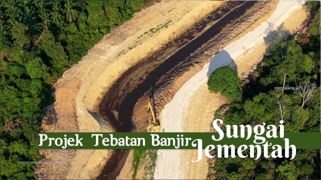 Projek Tebatan Banjir Sungai Jementah | Malaysia Drone View 4K