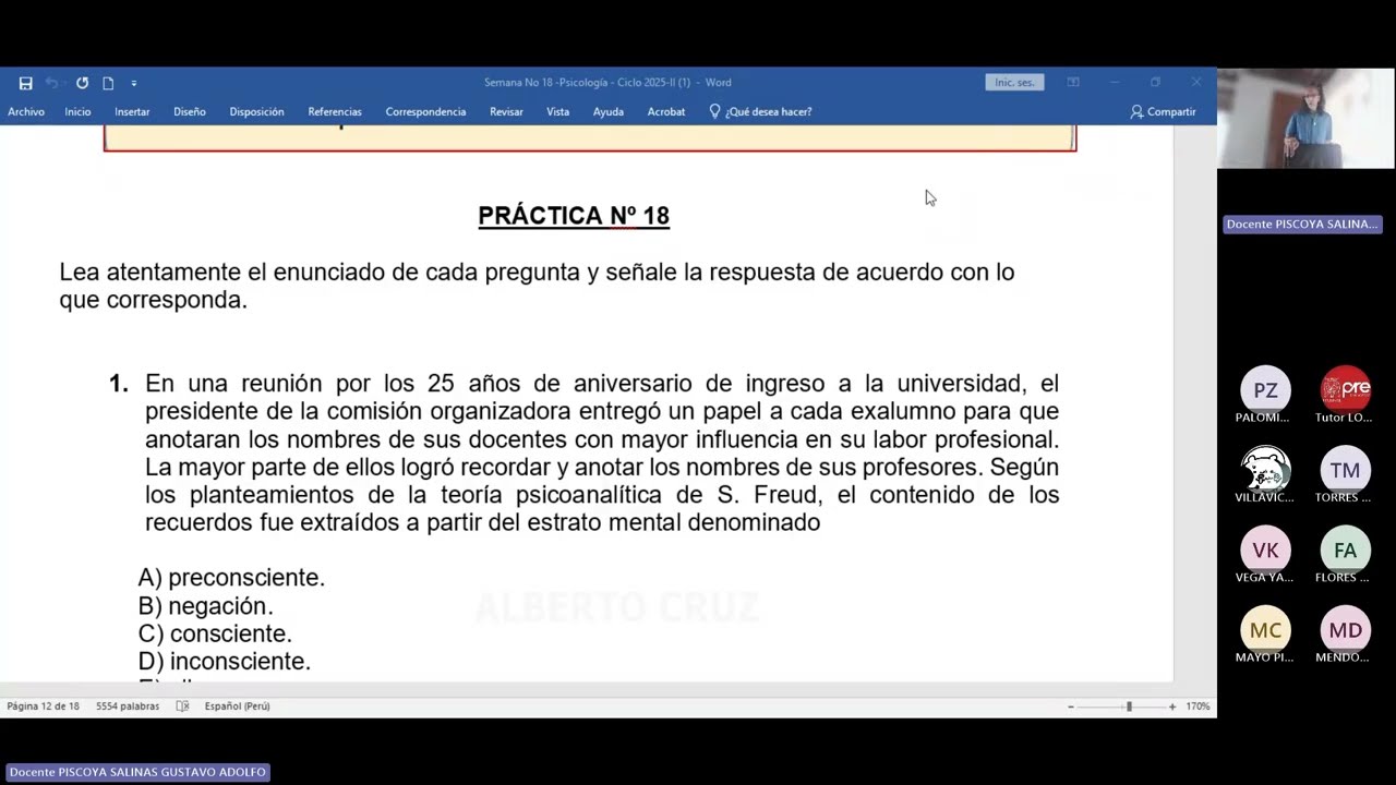 Psicología - Semana 18 - Pre San Marcos Ciclo 2025-II (Nuevo Ciclo)