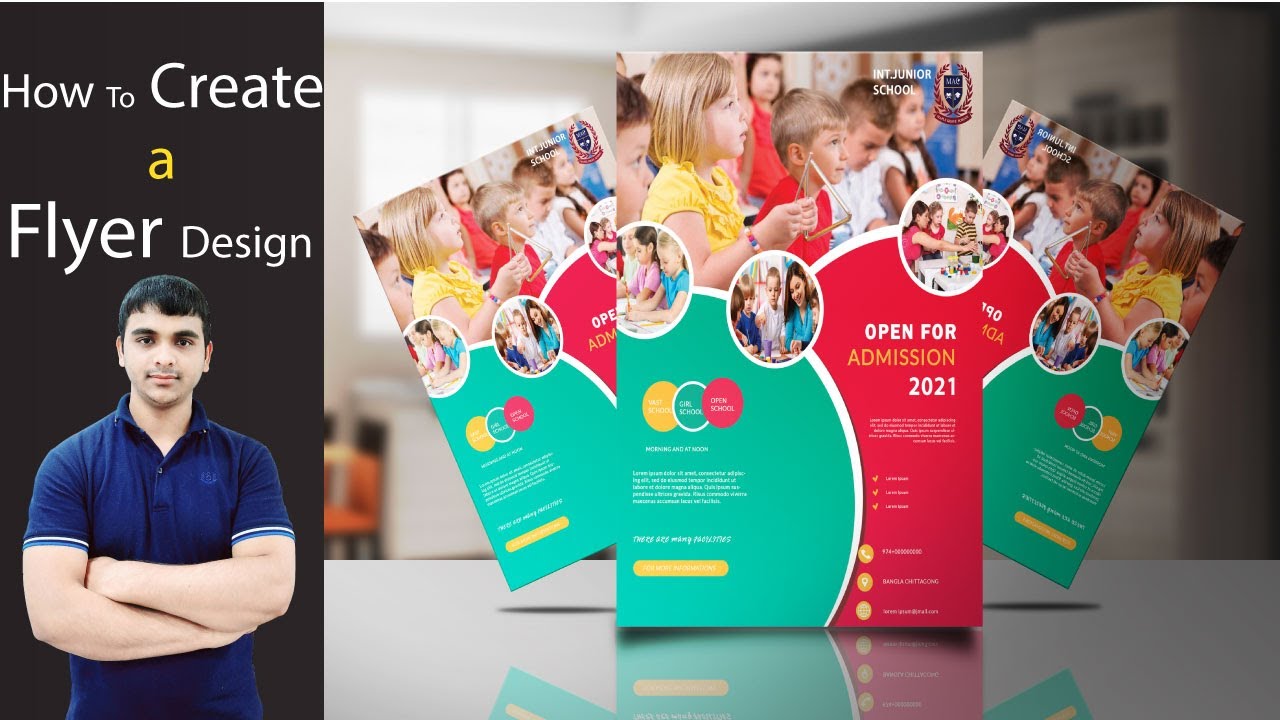 How To Create school admission a Flyer Design – Photoshop Tutorial. #bestflyerdesign.