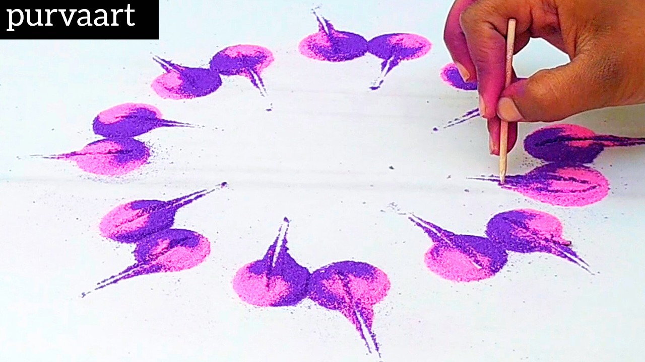 Simple Beautiful Rangoli Design | Trending 2026 | Beginner Friendly Step by Step🌼