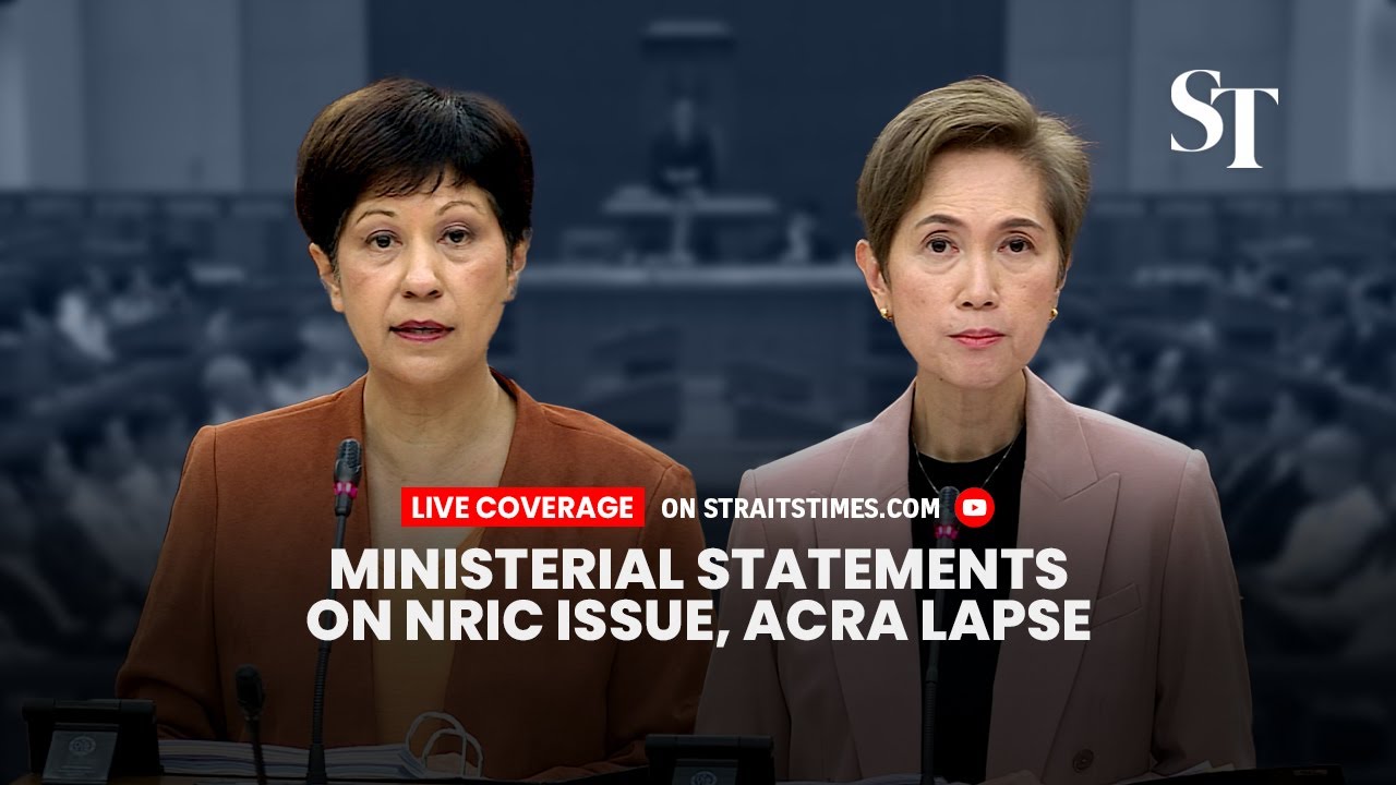 [LIVE] In Parliament: Josephine Teo, Indranee Rajah address NRIC issue, Acra lapse