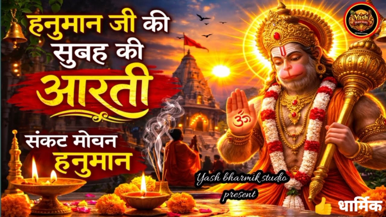 हनुमान जी की सुबह की आरती 🙏 | Hanuman Aarti | संकट मोचन हनुमान | Powerful Morning Hanuman Bhajan