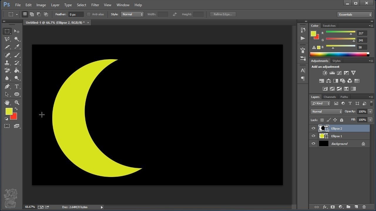 How to Draw a Crescent in Photoshop