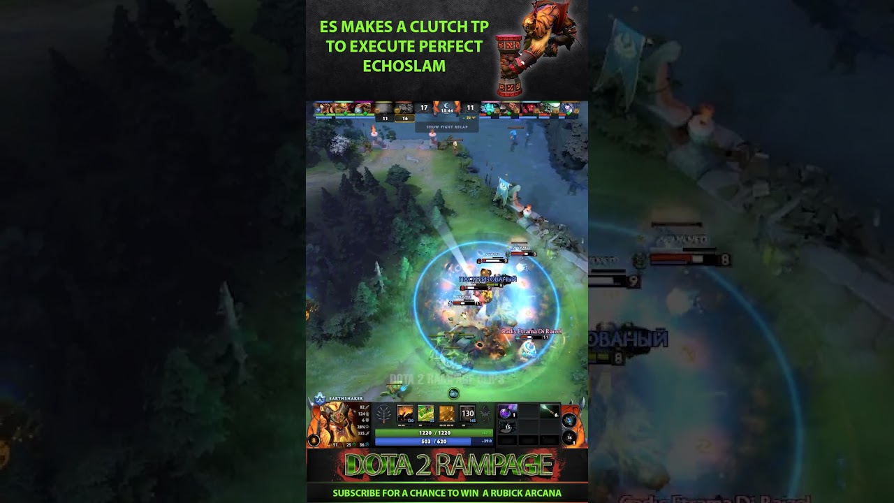 Earthshaker makes a clutch TP to execute a perfect echo slam | Dota 2 Rampage