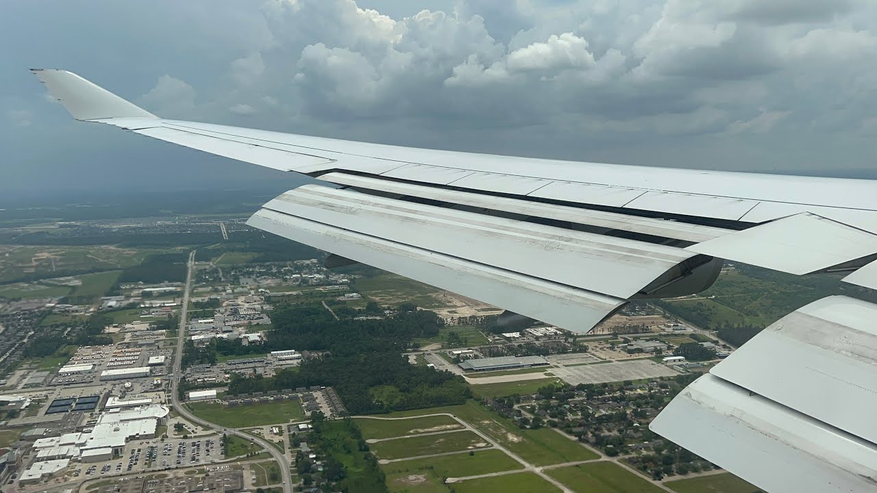 Midday Approach & Landing | Lufthansa | Boeing 747-400 | Houston