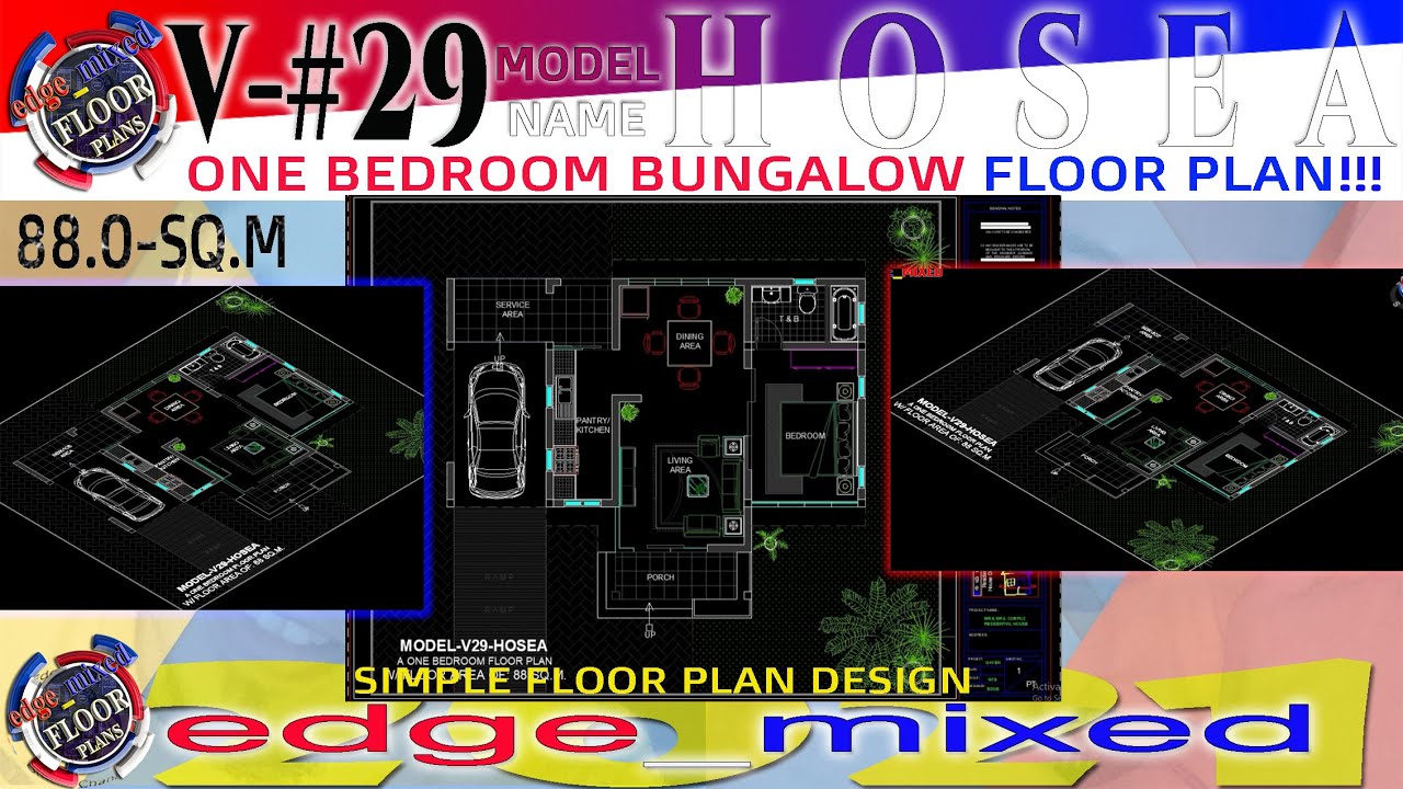 HOSEA - One Bedroom Simple Floorplan-Small Houseplan
