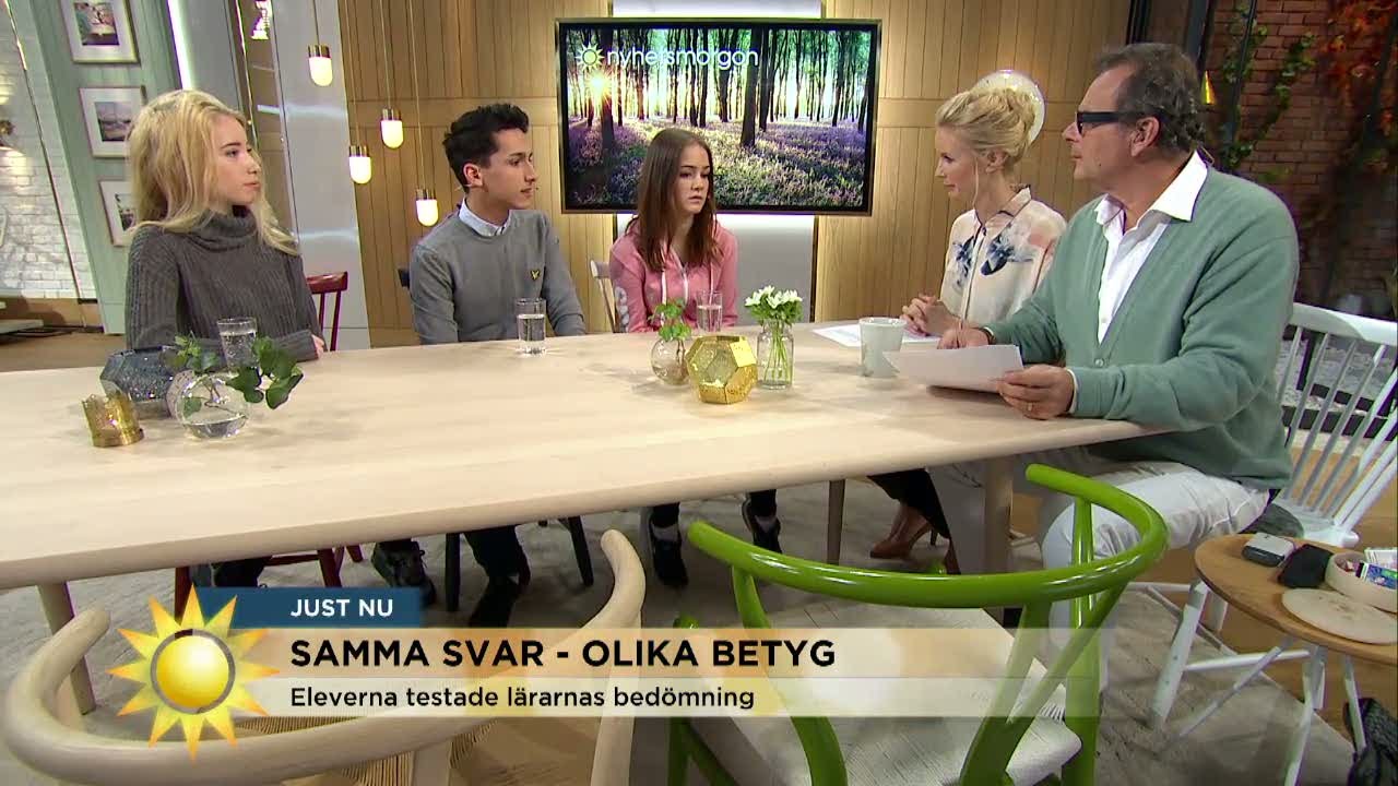Tre elever lämnade identiska svar - fick olika betyg - Nyhetsmorgon (TV4)
