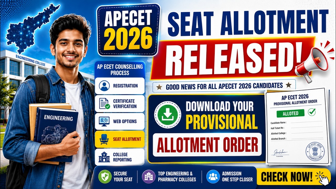 AP ECET 2026 Seat Allotment Released 🔥 | Download Provisional Allotment Order