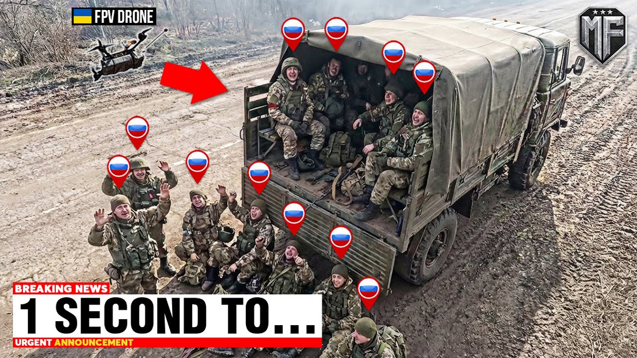 Ukrainian Azov Drones Spot a Russian Convoy Full of Troops - Then They Did THIS...