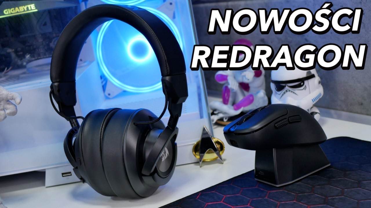 Myszka Redragon Ebony Ultra i wygodne słuchawki Redragon Spectra Pro