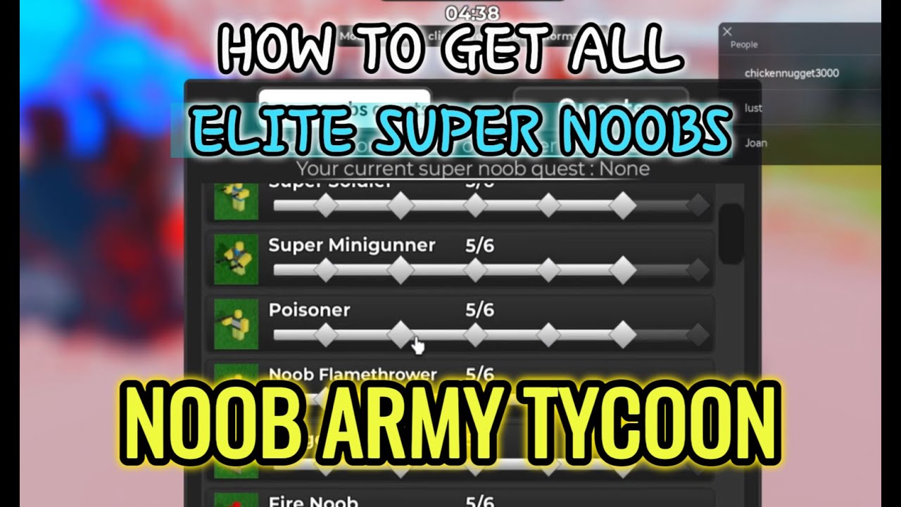 How to get all Elite Super Noobs in Noob Army Tycoon